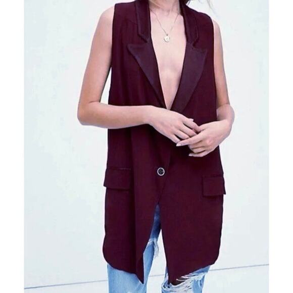FREE PEOPLE Lennie ob1207043 Deep V Neck Lined Purple Vest Womens Small - Picture 7 of 7